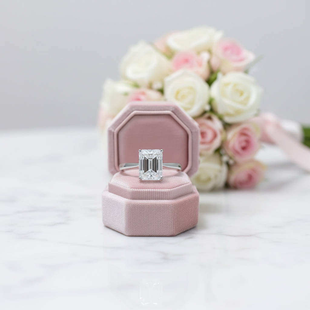 2 Carat Emerald Cut D Color Diamond Option Engagement Ring-Black Diamonds New York