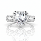 2.0 Ct Heart Cut Diamond Option with Halo Wedding Anniversary Ring-Black Diamonds New York