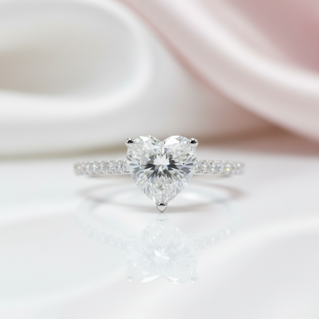 2.0 Ct Heart Cut D Color Diamond Option Engagement Ring-Black Diamonds New York