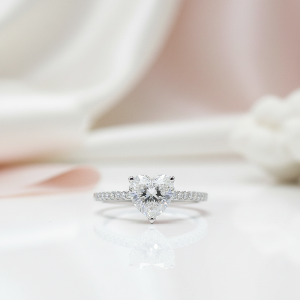 2.0 Ct Heart Cut D Color Diamond Option Engagement Ring-Black Diamonds New York
