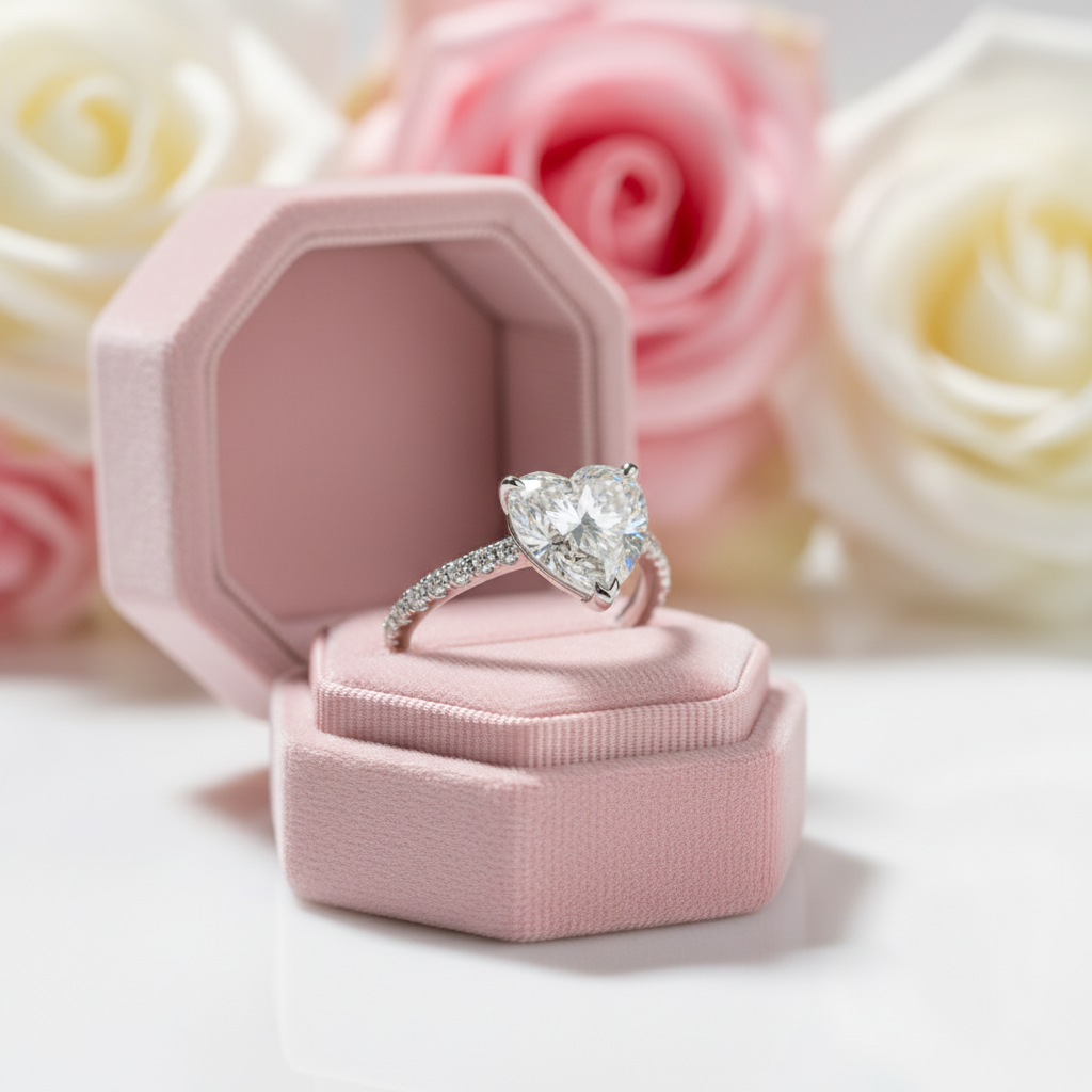 2.0 Ct Heart Cut D Color Diamond Engagement Ring-Black Diamonds New York