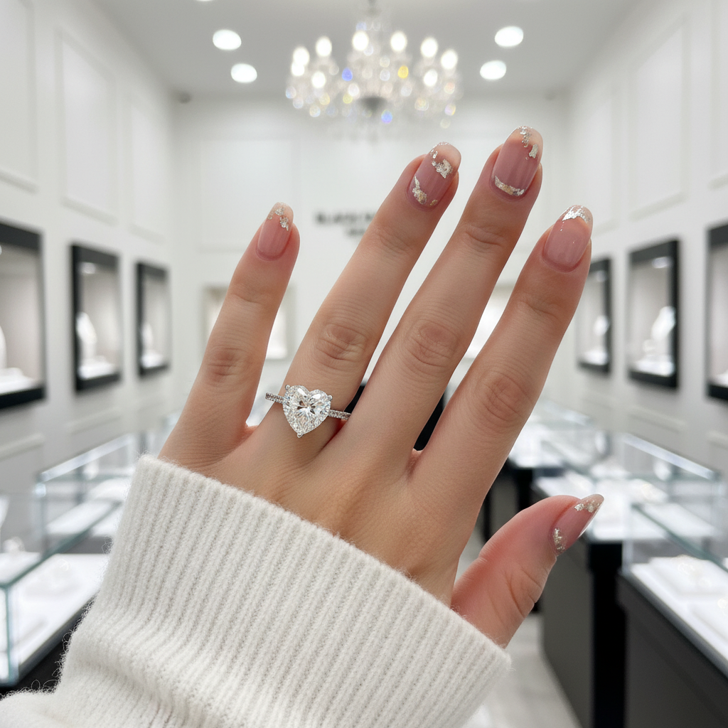 2.0 Ct Heart Cut D Color Diamond Option Engagement Ring-Black Diamonds New York