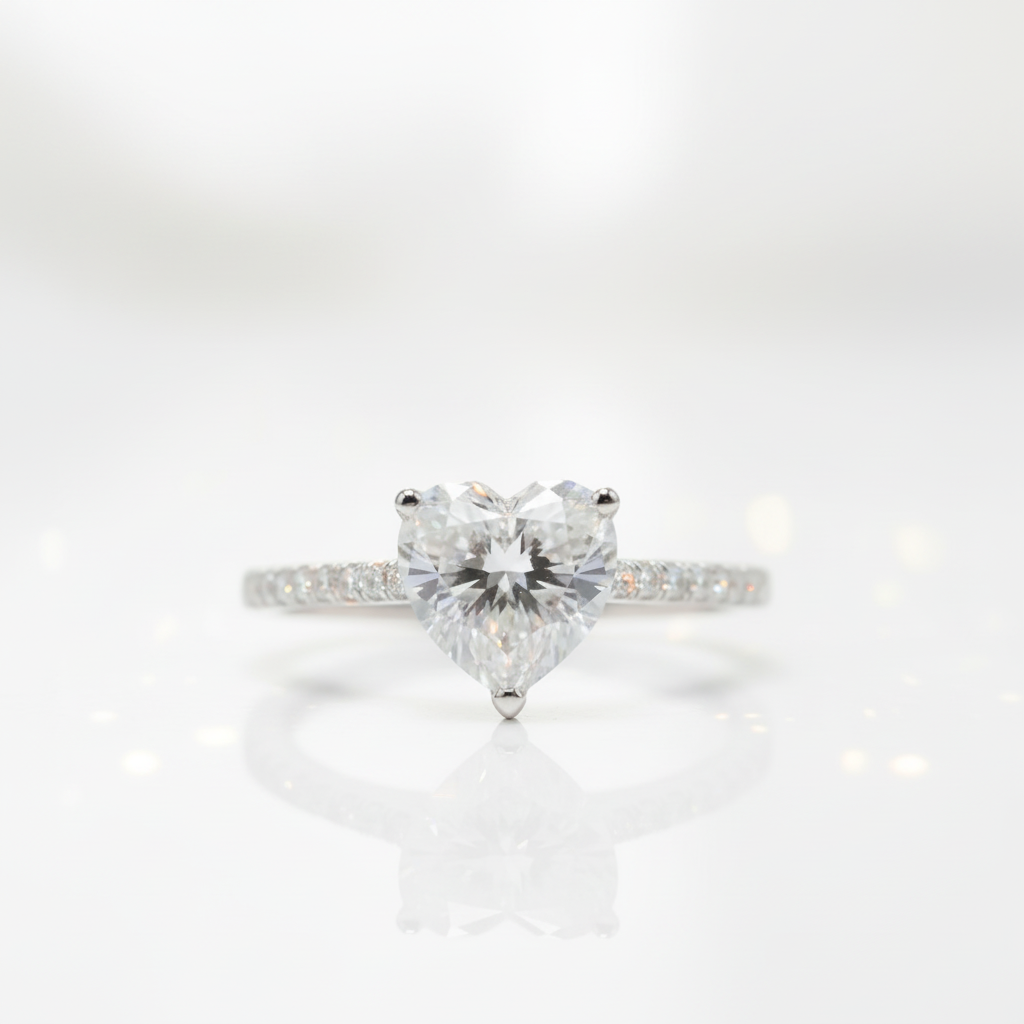 2.0 Ct Heart Cut D Color Diamond Option Engagement Ring-Black Diamonds New York