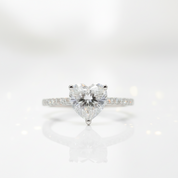 2.0 Ct Heart Cut D Color Diamond Option Engagement Ring-Black Diamonds New York