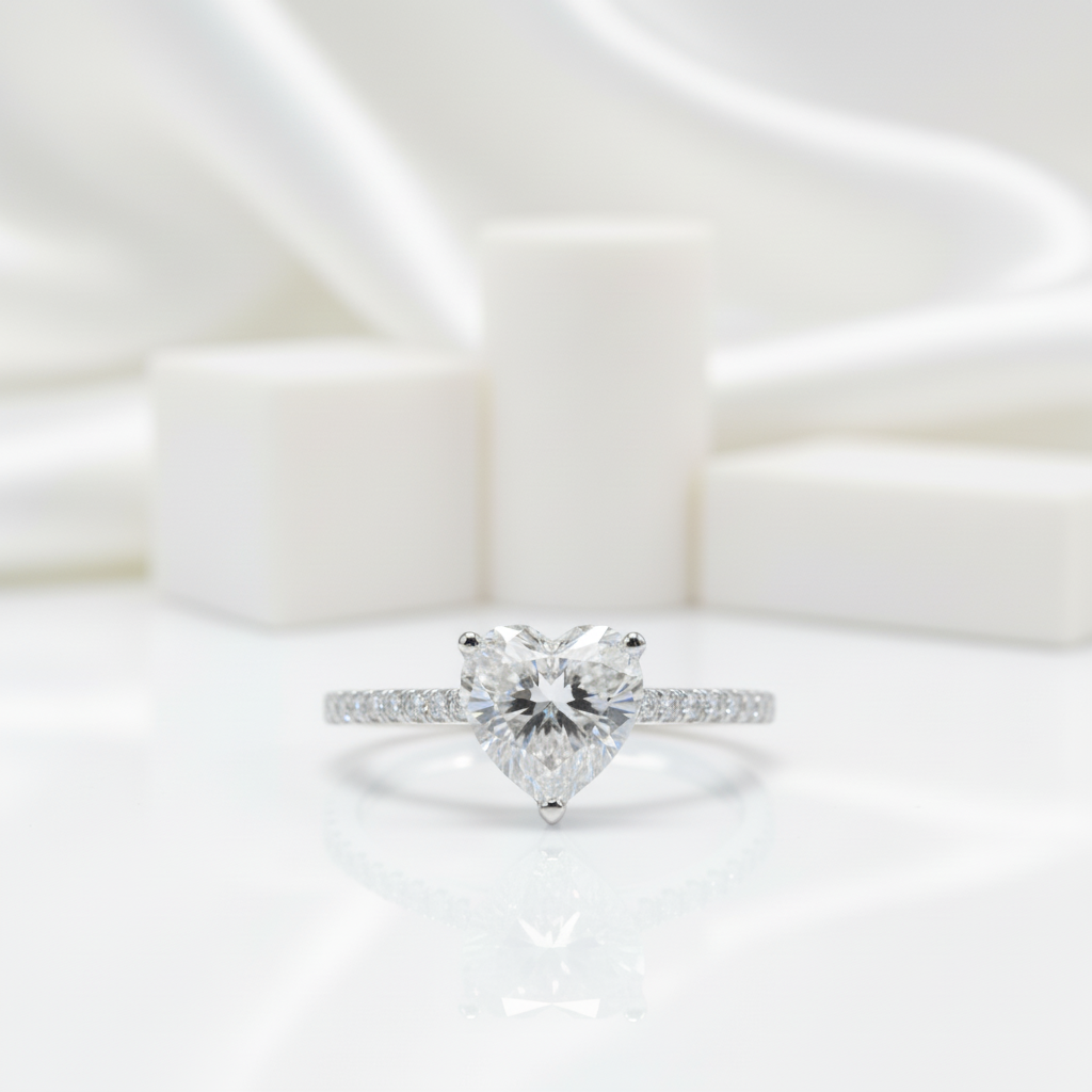 2.0 Ct Heart Cut D Color Diamond Engagement Ring-Black Diamonds New York