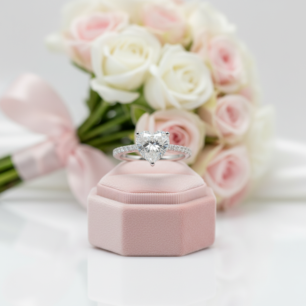 2.0 Ct Heart Cut D Color Diamond Option Engagement Ring-Black Diamonds New York