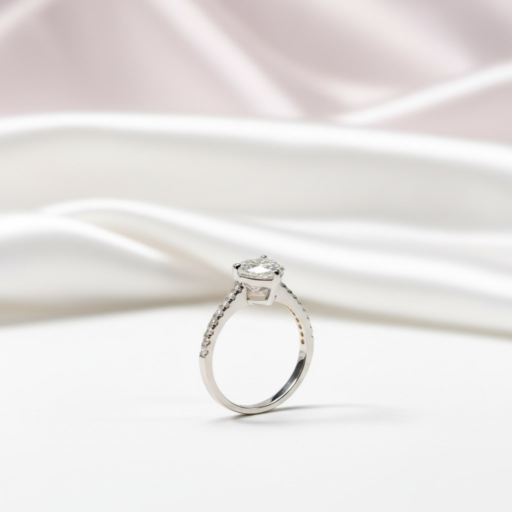 2.0 Ct Heart Cut D Color Diamond Option Engagement Ring-Black Diamonds New York
