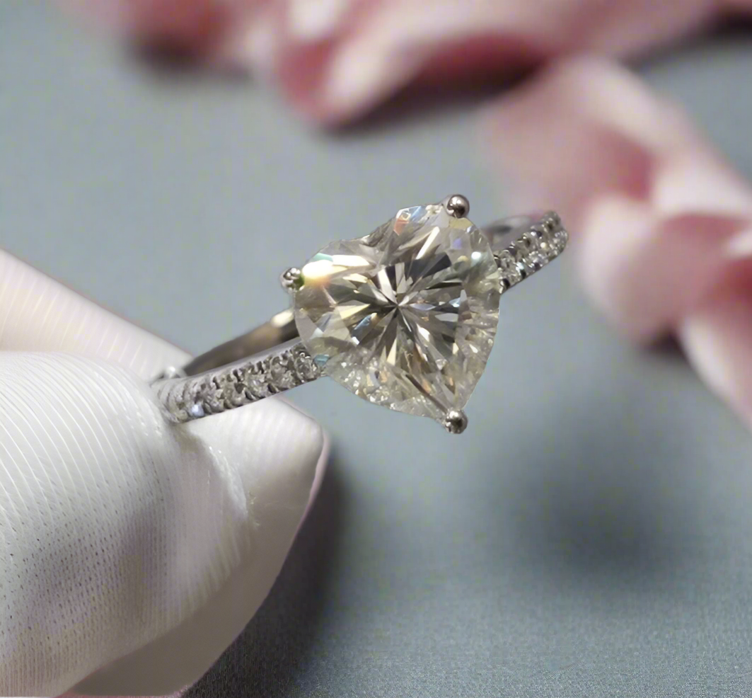 2 Carat Heart Cut Diamond Forever Love Engagement Ring-Black Diamonds New York