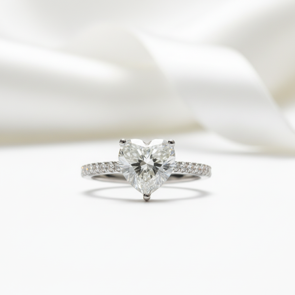 2 Carat Heart Cut Diamond Option Forever Love Engagement Ring-Black Diamonds New York
