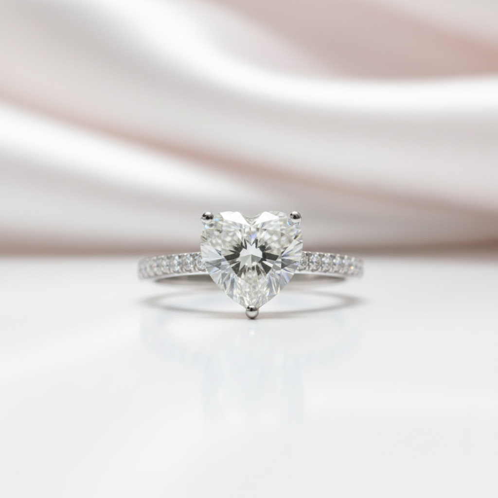 2 Carat Heart Cut Diamond Option Forever Love Engagement Ring-Black Diamonds New York