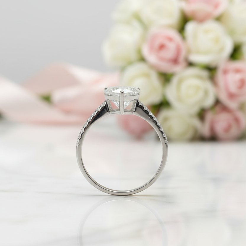 2 Carat Heart Cut Diamond Option Forever Love Engagement Ring-Black Diamonds New York
