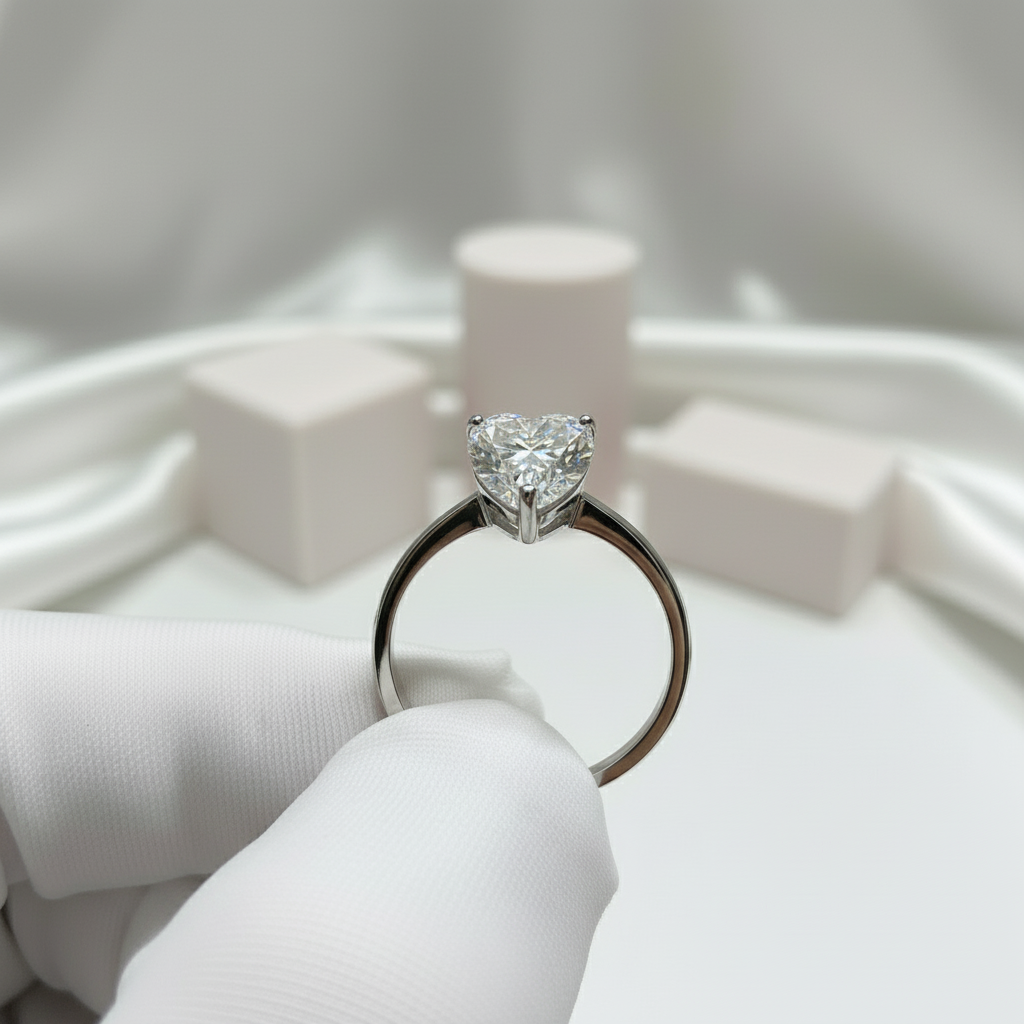 2 Carat Diamond Heart Engagement Ring-Black Diamonds New York