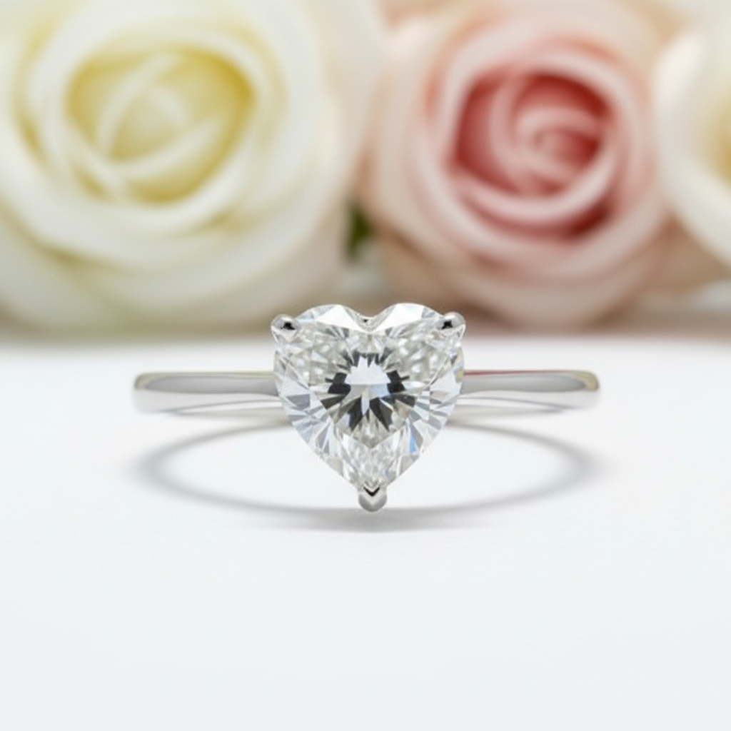 2 Carat Diamond Heart Engagement Ring-Black Diamonds New York