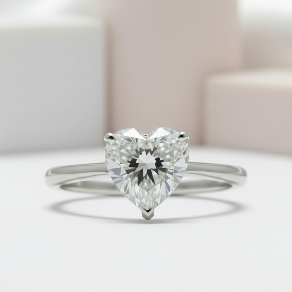 2 Carat Diamond Heart Engagement Ring-Black Diamonds New York