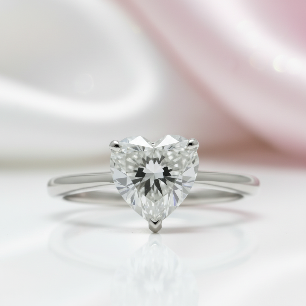 2 Carat Diamond Option Heart Engagement Ring-Black Diamonds New York