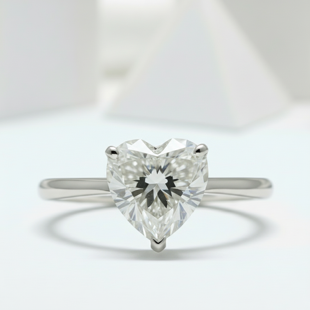 2 Carat Diamond Heart Engagement Ring-Black Diamonds New York