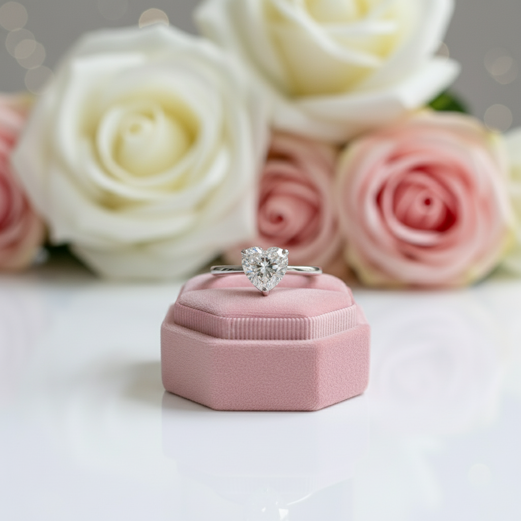 2 Carat Diamond Heart Engagement Ring-Black Diamonds New York