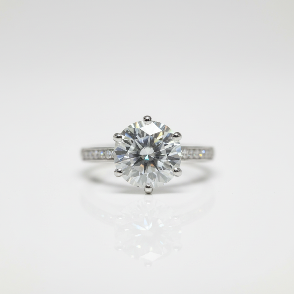 2 Carat Round Cut D Color Diamond Option Engagement Ring-Black Diamonds New York
