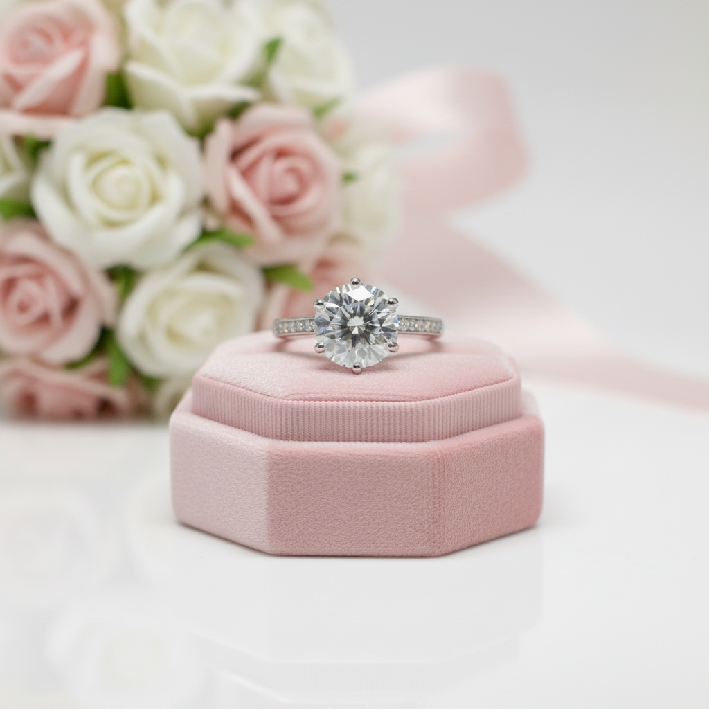 2 Carat Round Cut D Color Diamond Option Engagement Ring-Black Diamonds New York