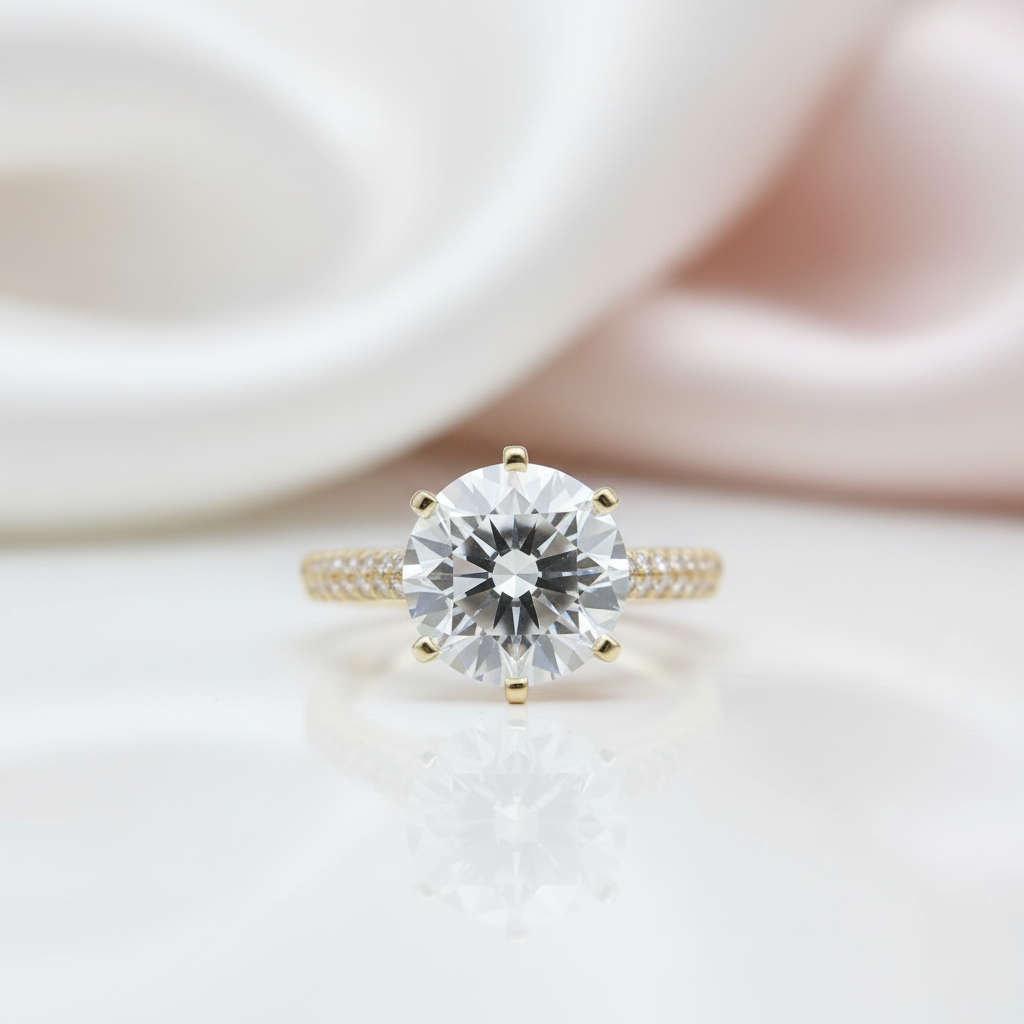 2 Carat Round Cut D Color Diamond Option Engagement Ring-Black Diamonds New York