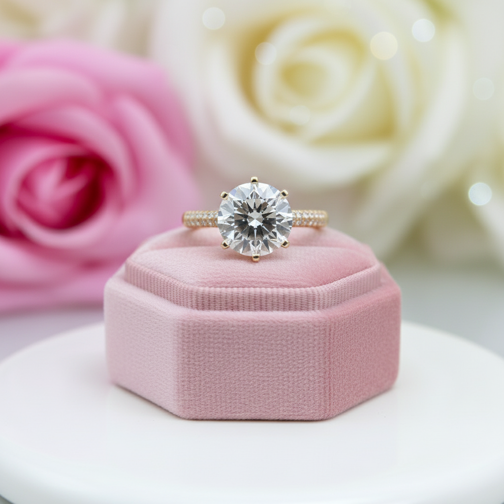 2 Carat Round Cut D Color Diamond Engagement Ring-Black Diamonds New York