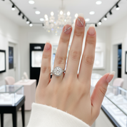 2 Carat Round Cut D Color Diamond Romantic Blossom Engagement Ring-Black Diamonds New York