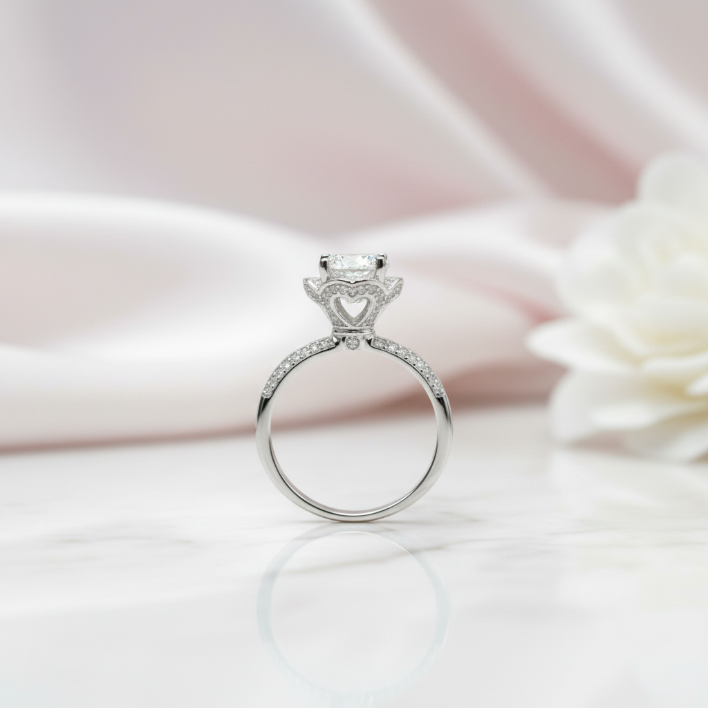 2 Carat Round Cut D Color Diamond Option Romantic Blossom Engagement Ring-Black Diamonds New York