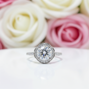 2 Carat Round Cut D Color Diamond Romantic Blossom Engagement Ring-Black Diamonds New York