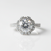 2 Carat Round Cut D Color Diamond Option Starry Sky Engagement Ring-Black Diamonds New York