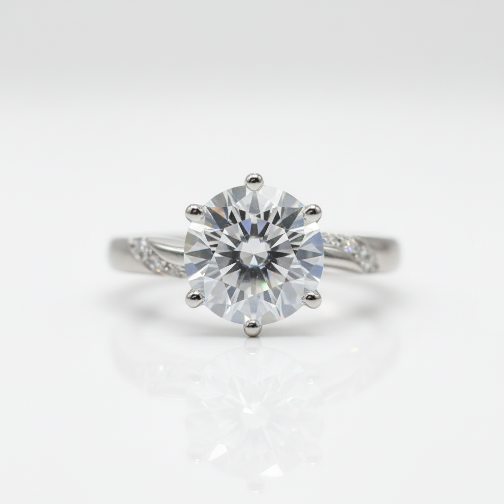 2 Carat Round Cut D Color Diamond Option Sweet Love Engagement Ring-Black Diamonds New York
