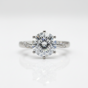 2 Carat Round Cut D Color Diamond Option Sweet Love Engagement Ring-Black Diamonds New York