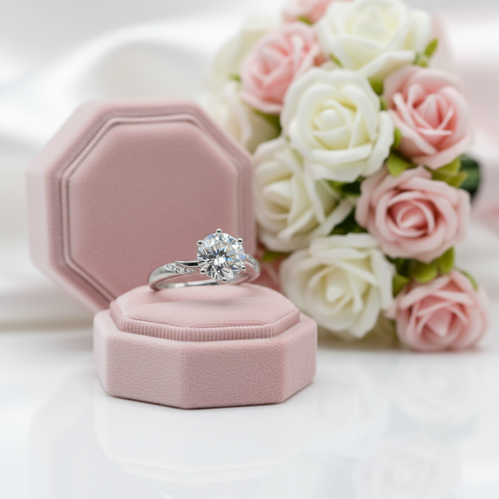 2 Carat Round Cut D Color Diamond Option Sweet Love Engagement Ring-Black Diamonds New York
