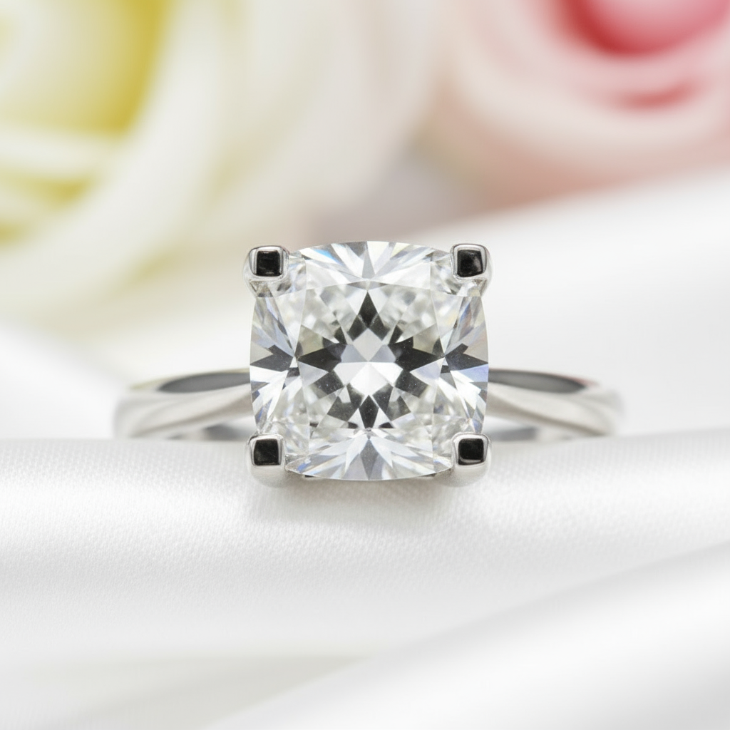 2.0 Ct Round Cut Diamond Cow Head Engagement Ring-Black Diamonds New York