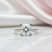 2.0 Ct Round Cut Diamond Cow Head Engagement Ring-Black Diamonds New York