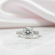 2 Carat Round Cut Diamond Option Star Queen Engagement Ring-Black Diamonds New York