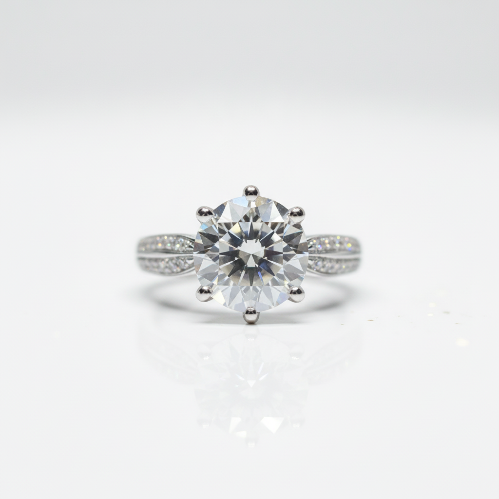 2 Carat Round Cut Diamond Option Star Queen Engagement Ring-Black Diamonds New York