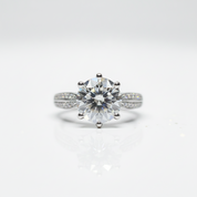 2 Carat Round Cut Diamond Option Star Queen Engagement Ring-Black Diamonds New York