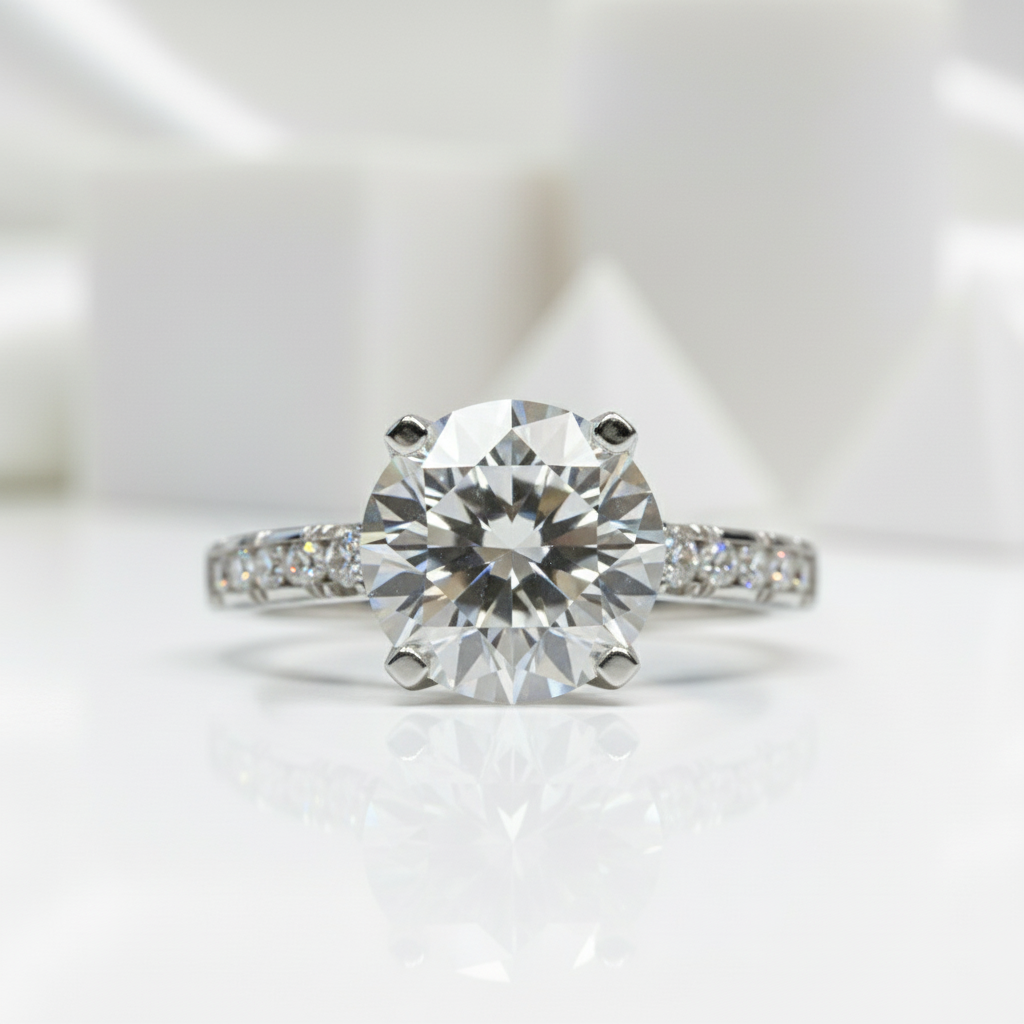 2.0 Ct Round Cut Diamond Engagement Ring-Black Diamonds New York