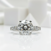 2.0 Ct Round Cut Diamond Engagement Ring-Black Diamonds New York