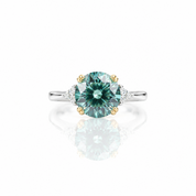 2 Carat Round Green Diamond Option Engagement Ring-Black Diamonds New York