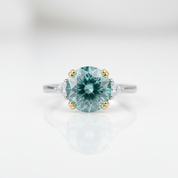 2 Carat Round Green Diamond Option Engagement Ring-Black Diamonds New York
