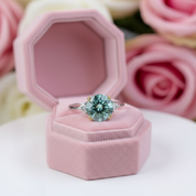 2 Carat Round Green Diamond Engagement Ring-Black Diamonds New York