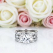 2.0 Ct Round Diamond 3Pcs Engagement Ring Set-Black Diamonds New York