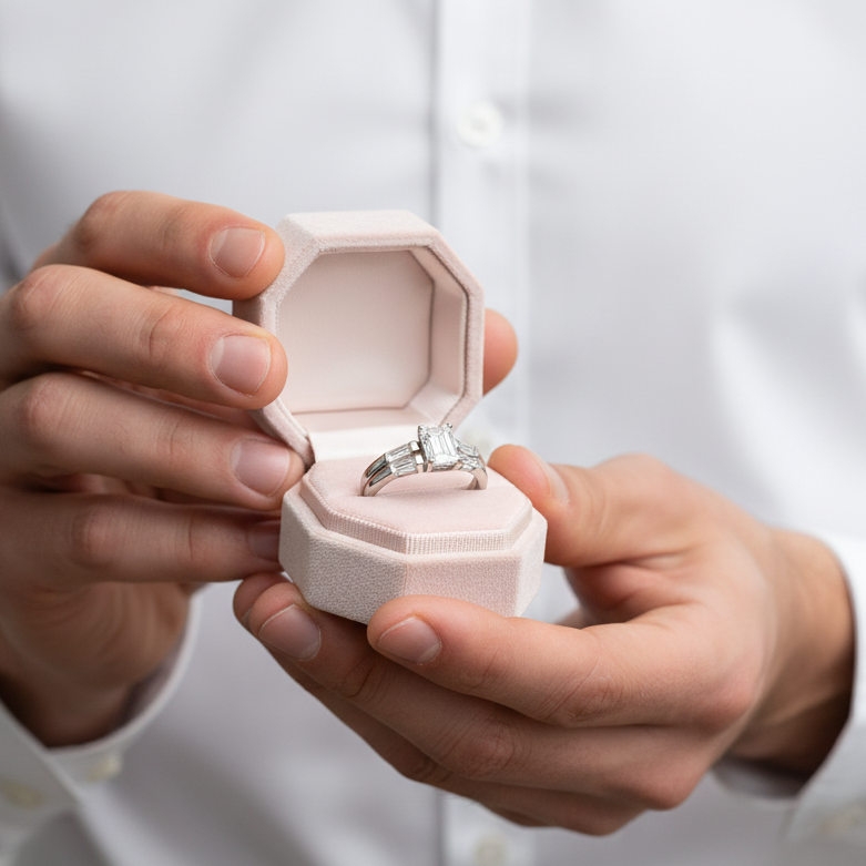 2-Pcs Wedding Band Engagement Ring Set-Black Diamonds New York