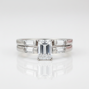 2-Pcs Wedding Band Engagement Ring Set-Black Diamonds New York