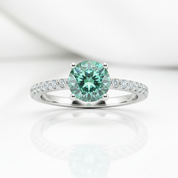 2.0Ct D Color Round Diamond Option Petite Engagement Ring-Black Diamonds New York