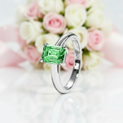 2.0 Ct Colombian Cultivated Emerald Engagement Ring-Black Diamonds New York