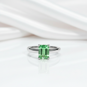 2.0 Ct Colombian Cultivated Emerald Engagement Ring-Black Diamonds New York