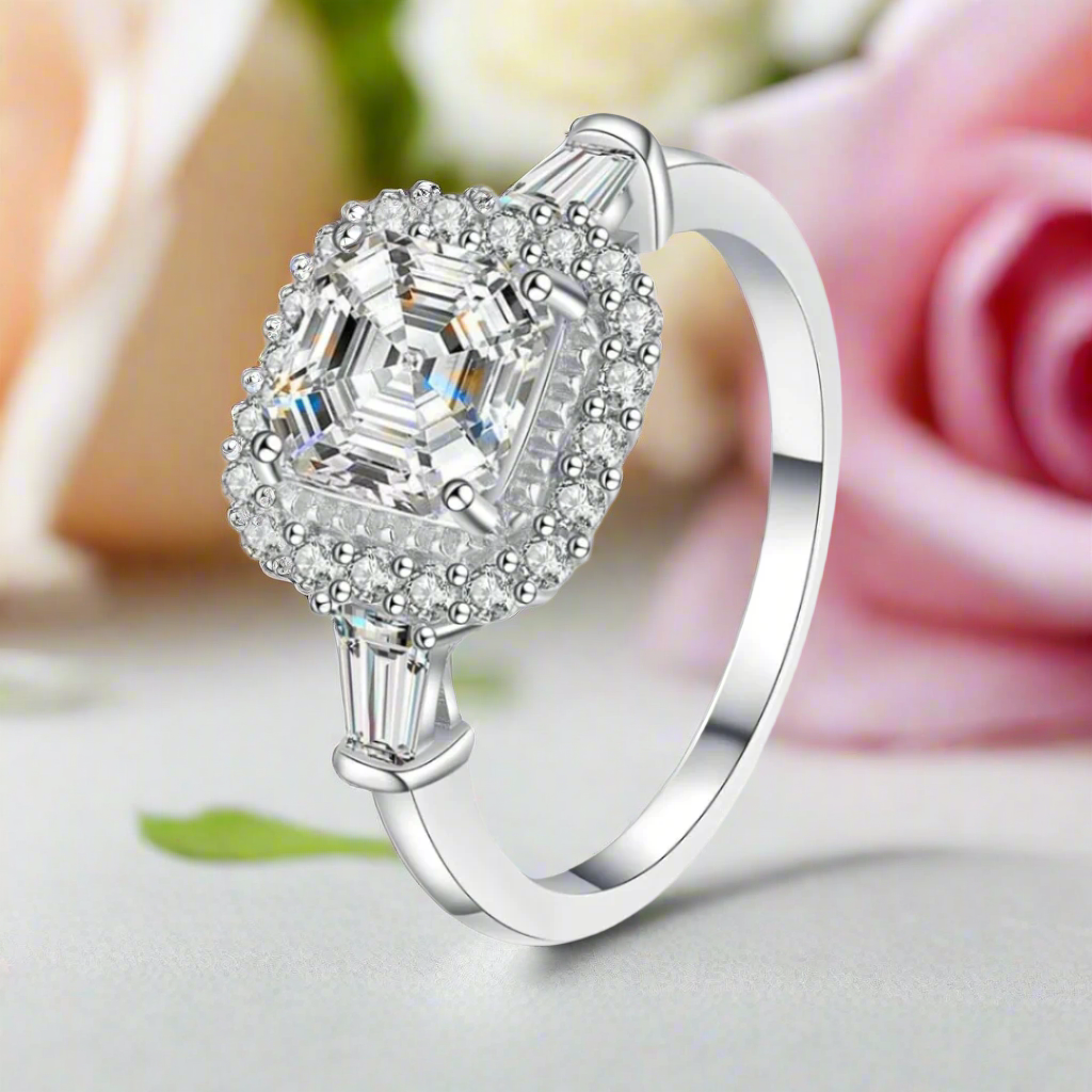 2.0 Ct Cushion Cut Diamond Halo Engagement Ring-Black Diamonds New York