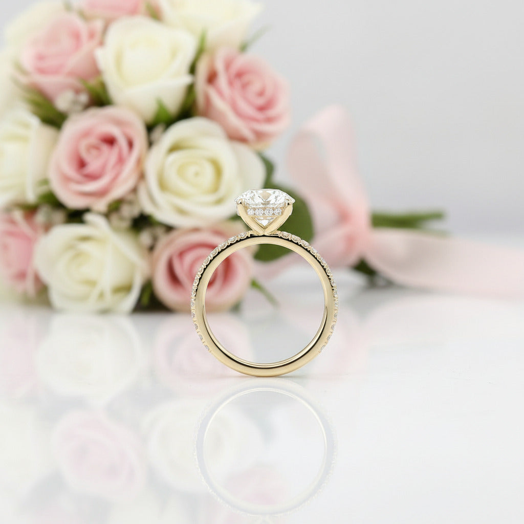 2.0 Ct Diamond Hidden Halo Engagement Ring-Black Diamonds New York